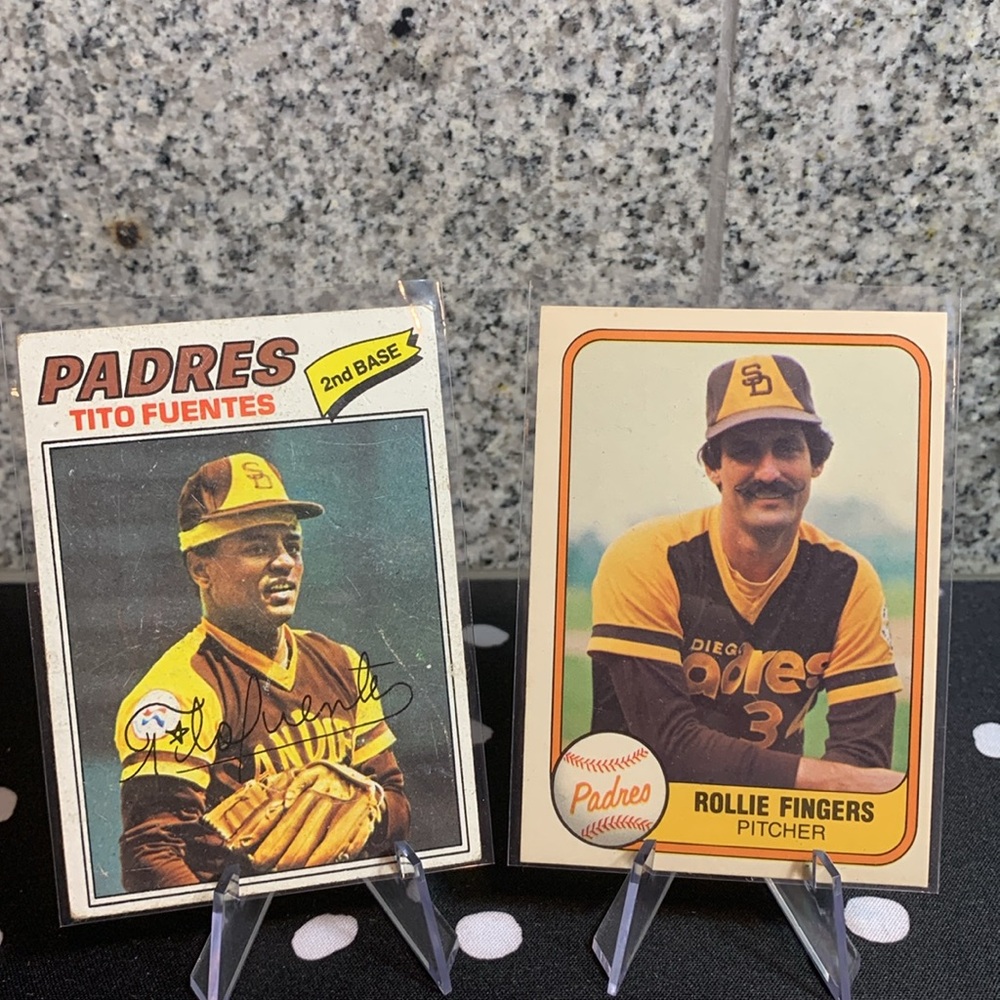 Rollie Fingers 1981 & Tito Fuentes 1977 Topps San Diego Padres HOF Legends!!